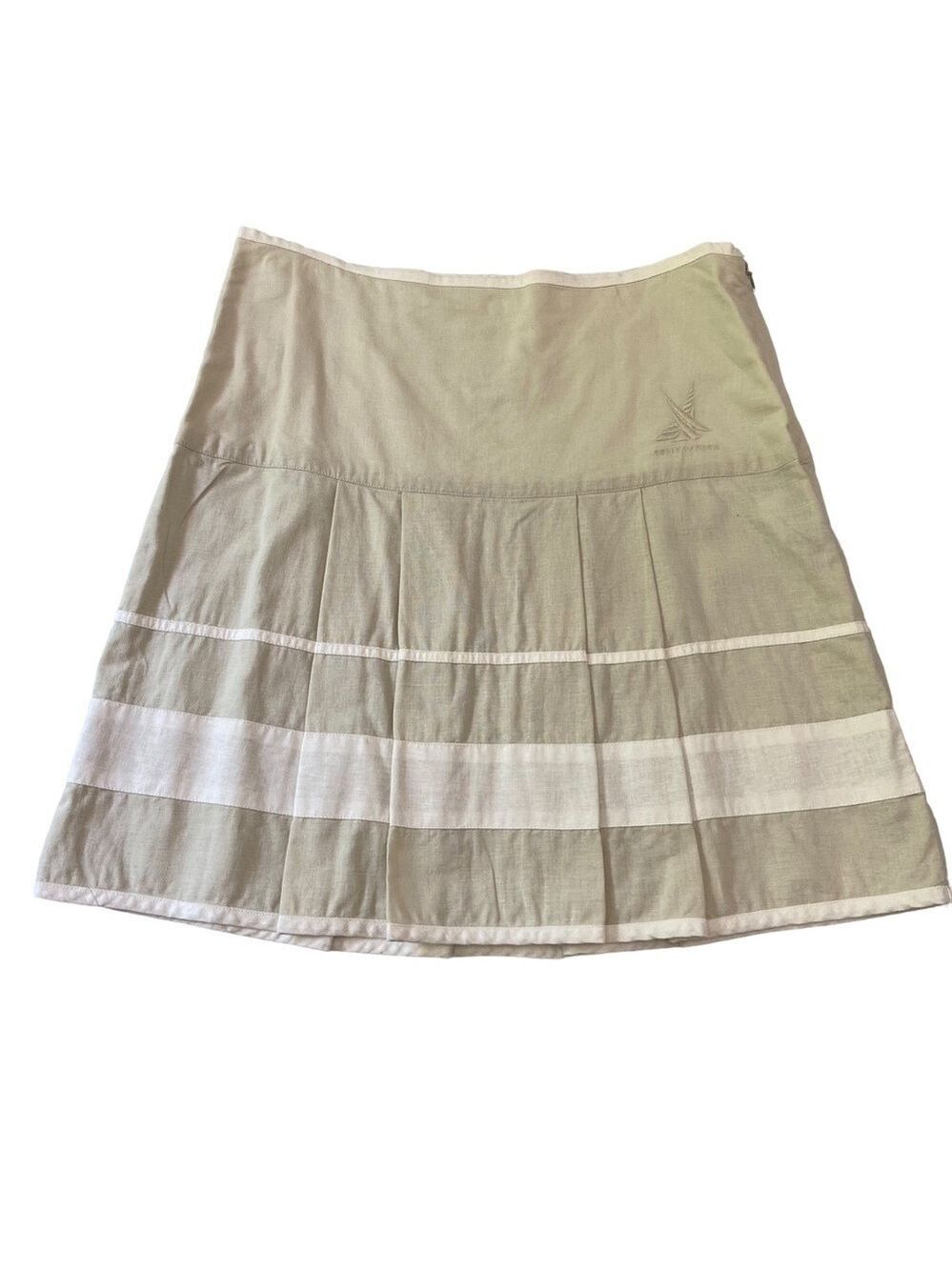 HELLY Hansen A line pleated skirt beige beige ecru cotton linen blend in Large